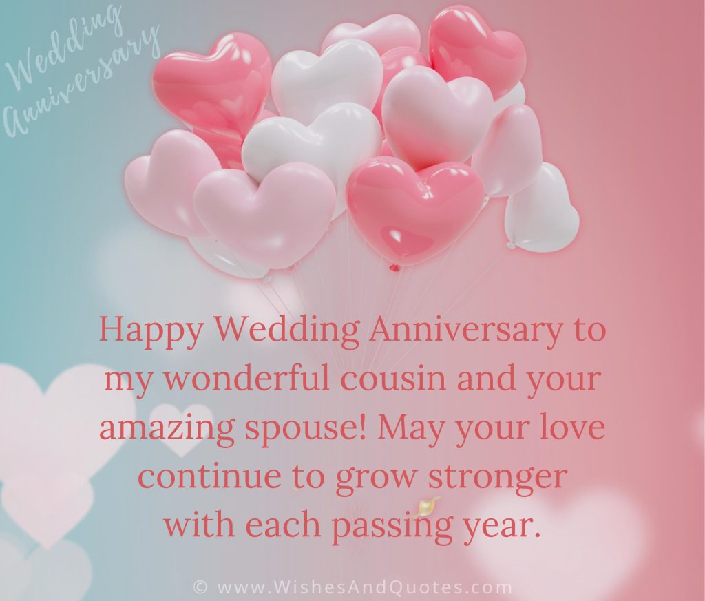 Wedding Anniversary Wishes and Messages for Cousin